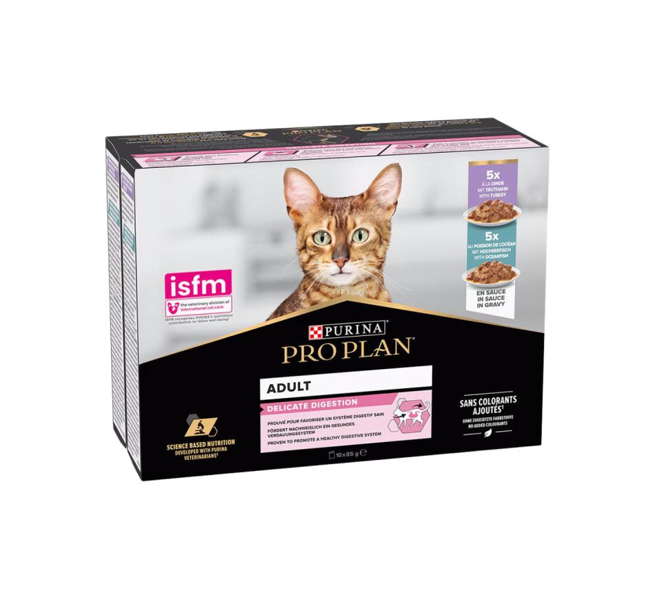 Pro Plan Gato Delicate Digestion Perú e Peixe do Oceano Multipack