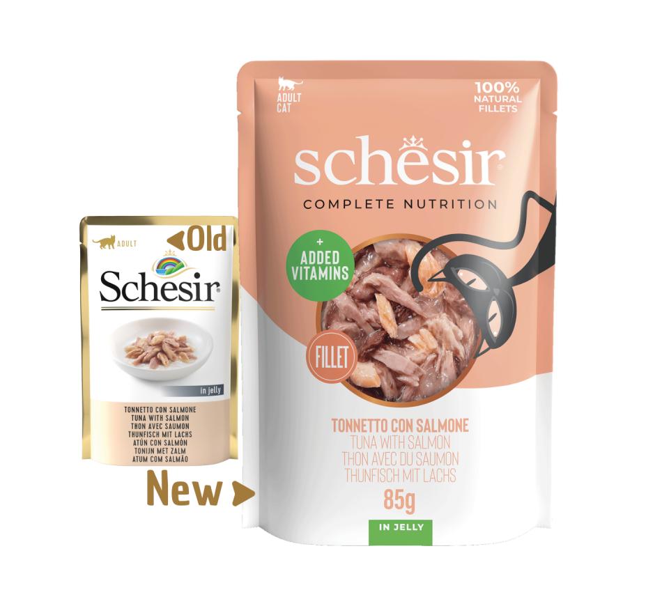 Schesir Complete Nutrition Gato Adulto Atum e Salmão em Gelatina Saqueta