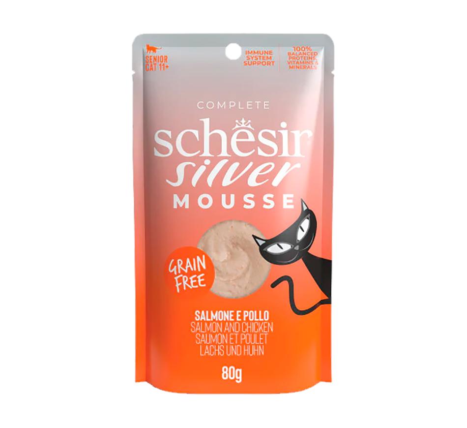 Schesir Gato Sénior Silver Mousse de Salmão e Frango saqueta