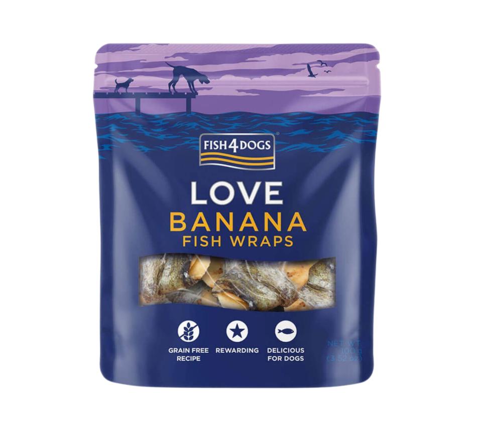 Fish4Dogs Love Snack Peixe e Banana Wraps 