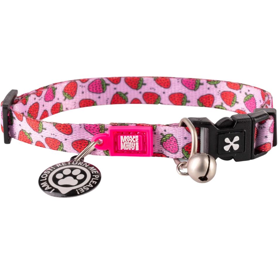 Coleira Smart ID Gato Strawberry Dream - Max & Molly