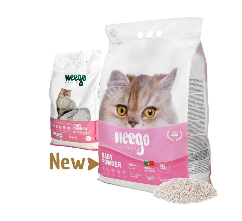 Weego Cat Litter Baby Powder Areia Aglomerante para Gatos